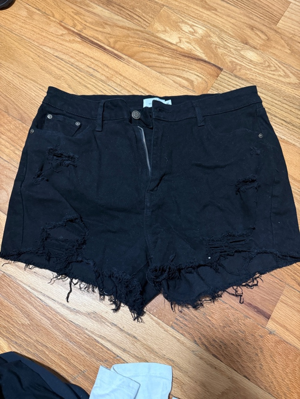 Windsor Black Distressed Denim Cutoff Shorts